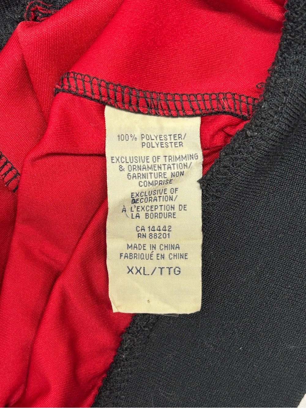 Vintage Mondetta Canada Men's Full-Zip Track Varsity Jacket Black Red Sz XXL 409 - Picture 4 of 6